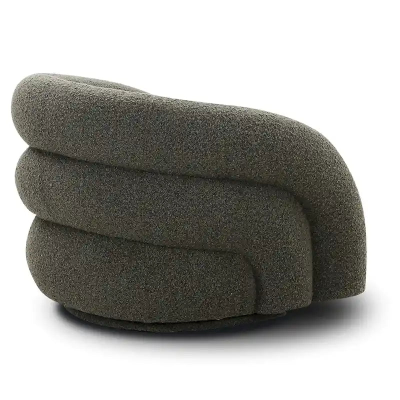 Fauteuil pivotant Boucle – Vert genévrier / Blanc ivoire, un siège