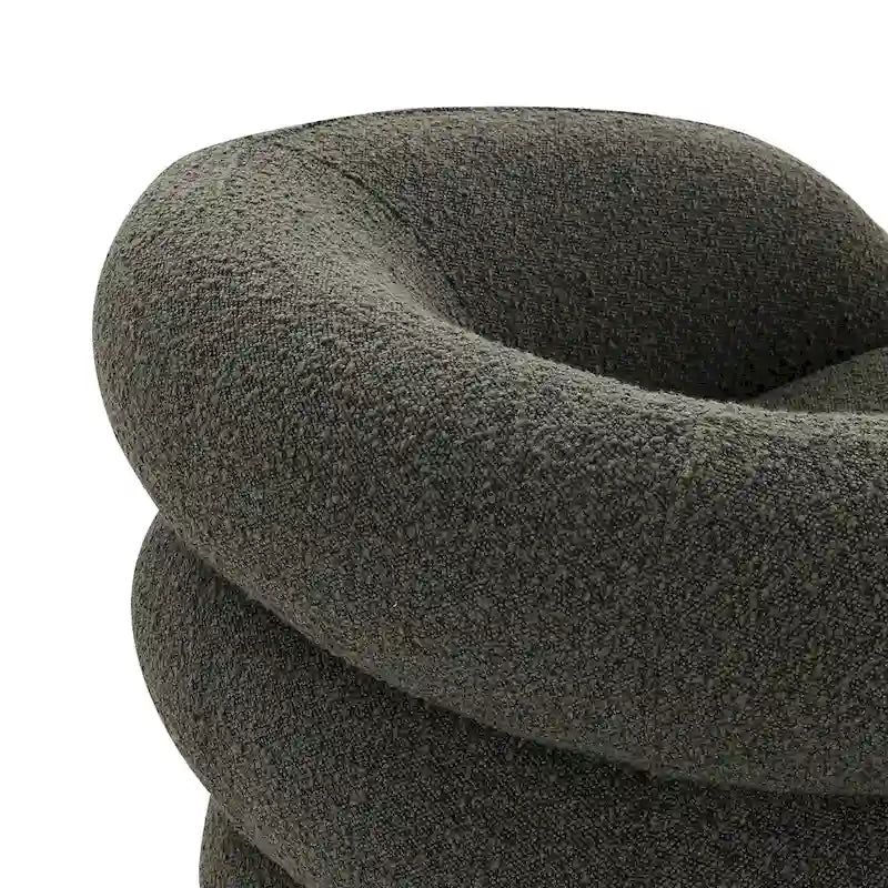 Fauteuil pivotant Boucle – Vert genévrier / Blanc ivoire, un siège