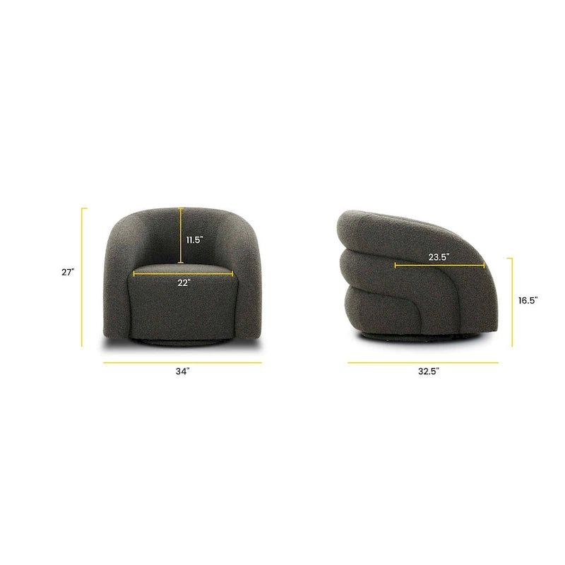 Fauteuil pivotant Boucle – Vert genévrier / Blanc ivoire, un siège