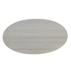 Table basse ovale blanche avec étagère, 2 à 4 places