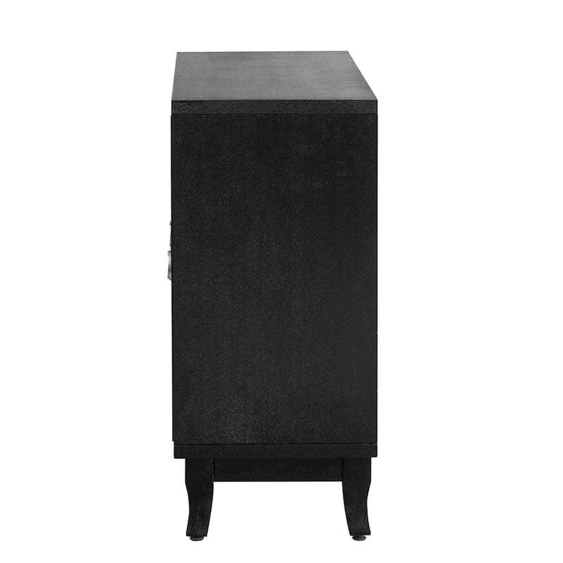 Bahut/Cabinet Champagne/Noir Mirroir 3 Portes pour 1 Personne