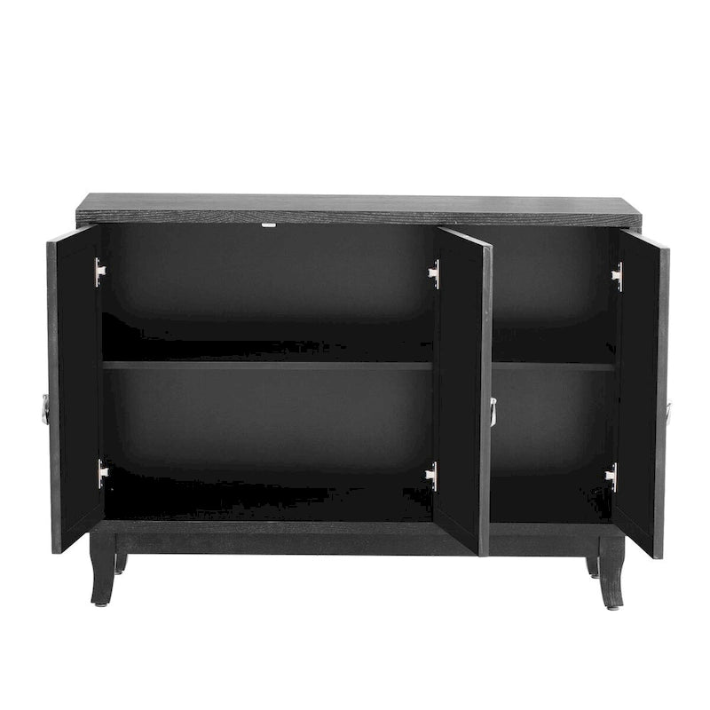 Bahut/Cabinet Champagne/Noir Mirroir 3 Portes pour 1 Personne