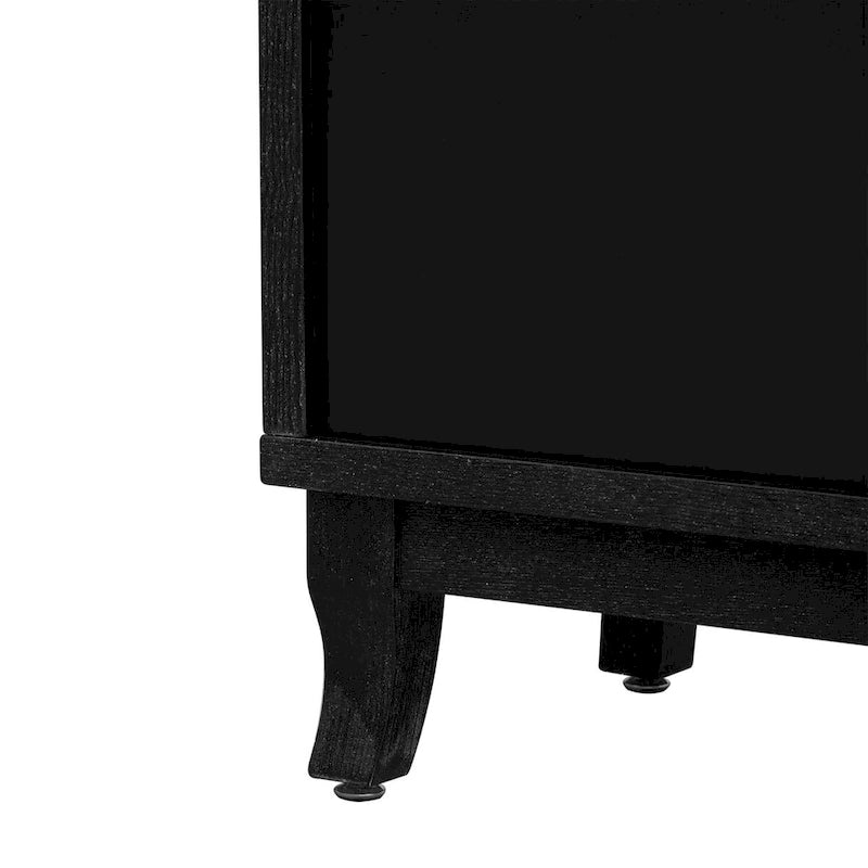 Bahut/Cabinet Champagne/Noir Mirroir 3 Portes pour 1 Personne