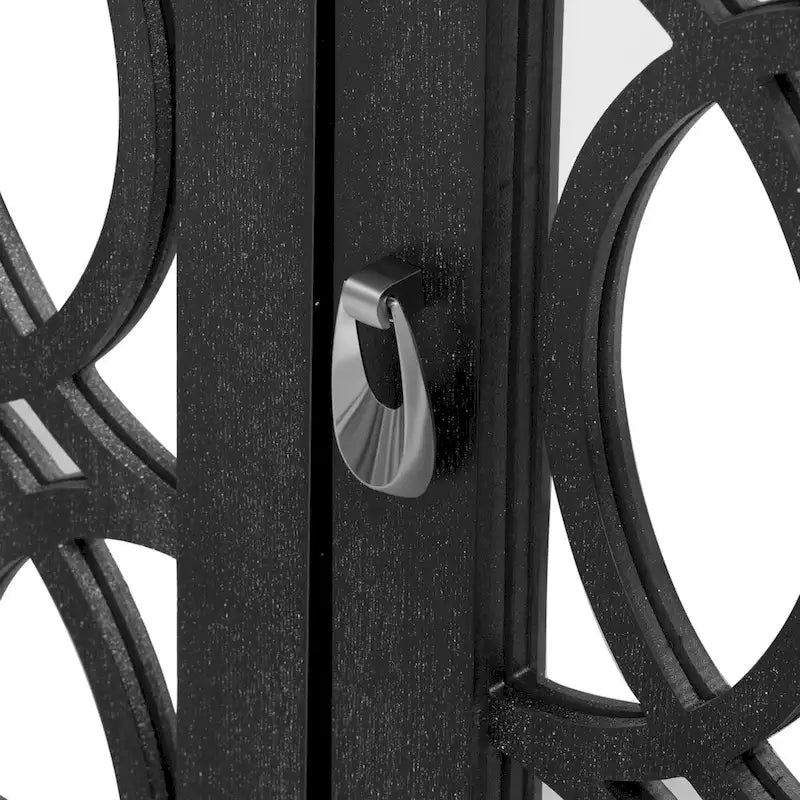 Bahut/Cabinet Champagne/Noir Mirroir 3 Portes pour 1 Personne