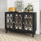 Bahut/Cabinet Champagne/Noir Mirroir 3 Portes pour 1 Personne