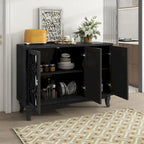Bahut/Cabinet Champagne/Noir Mirroir 3 Portes pour 1 Personne