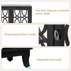 Bahut/Cabinet Champagne/Noir Mirroir 3 Portes pour 1 Personne