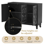 Bahut/Cabinet Champagne/Noir Mirroir 3 Portes pour 1 Personne