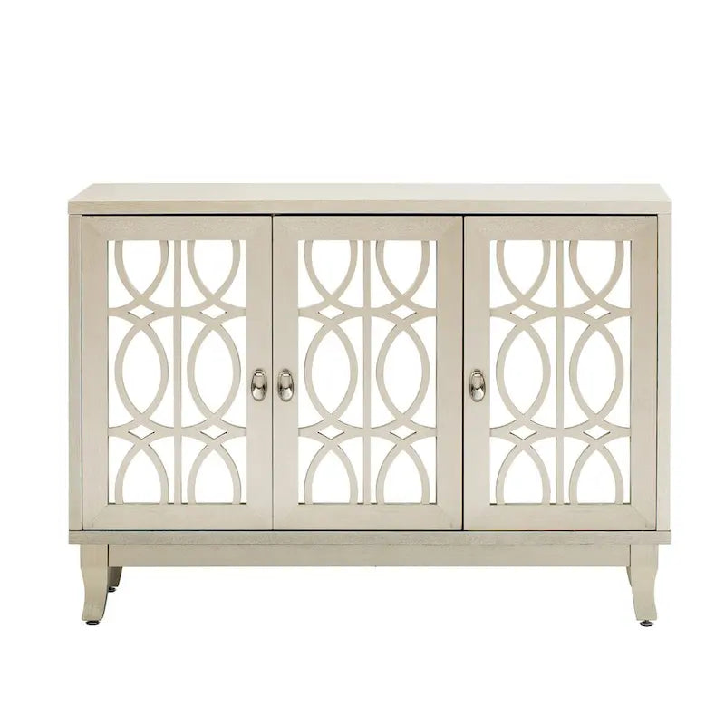 Bahut/Cabinet Champagne/Noir Mirroir 3 Portes pour 1 Personne