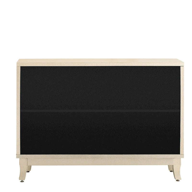 Bahut/Cabinet Champagne/Noir Mirroir 3 Portes pour 1 Personne