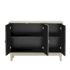 Bahut/Cabinet Champagne/Noir Mirroir 3 Portes pour 1 Personne