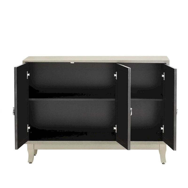Bahut/Cabinet Champagne/Noir Mirroir 3 Portes pour 1 Personne