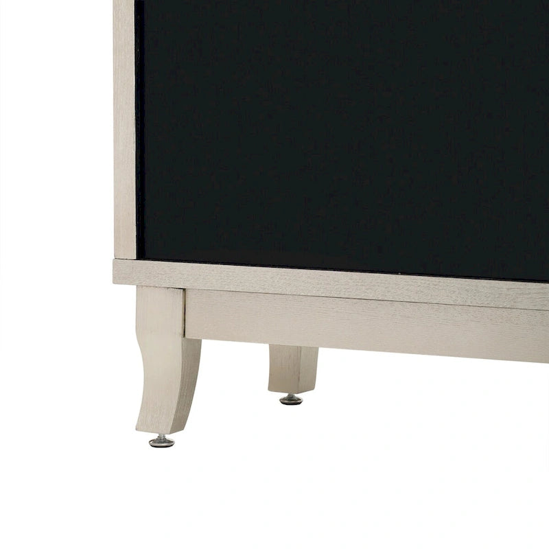 Bahut/Cabinet Champagne/Noir Mirroir 3 Portes pour 1 Personne