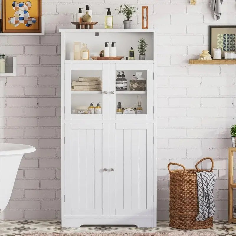 Armoire de rangement de salle de bain noire / blanche / marron / naturelle — Autonome, pour 1 personne