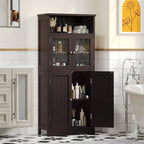 Armoire de rangement de salle de bain noire / blanche / marron / naturelle — Autonome, pour 1 personne