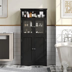 Armoire de rangement de salle de bain noire / blanche / marron / naturelle — Autonome, pour 1 personne