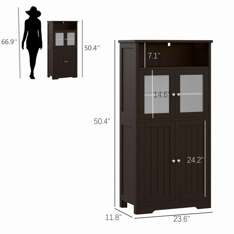 Armoire de rangement de salle de bain noire / blanche / marron / naturelle — Autonome, pour 1 personne