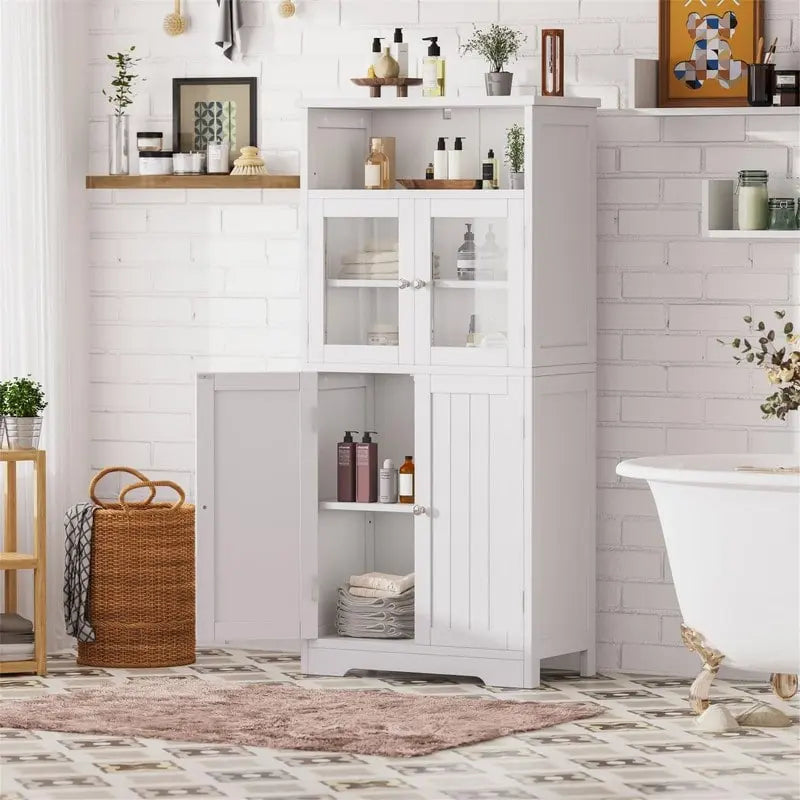 Armoire de rangement de salle de bain noire / blanche / marron / naturelle — Autonome, pour 1 personne