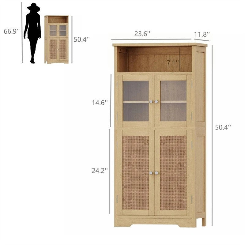 Armoire de rangement de salle de bain noire / blanche / marron / naturelle — Autonome, pour 1 personne