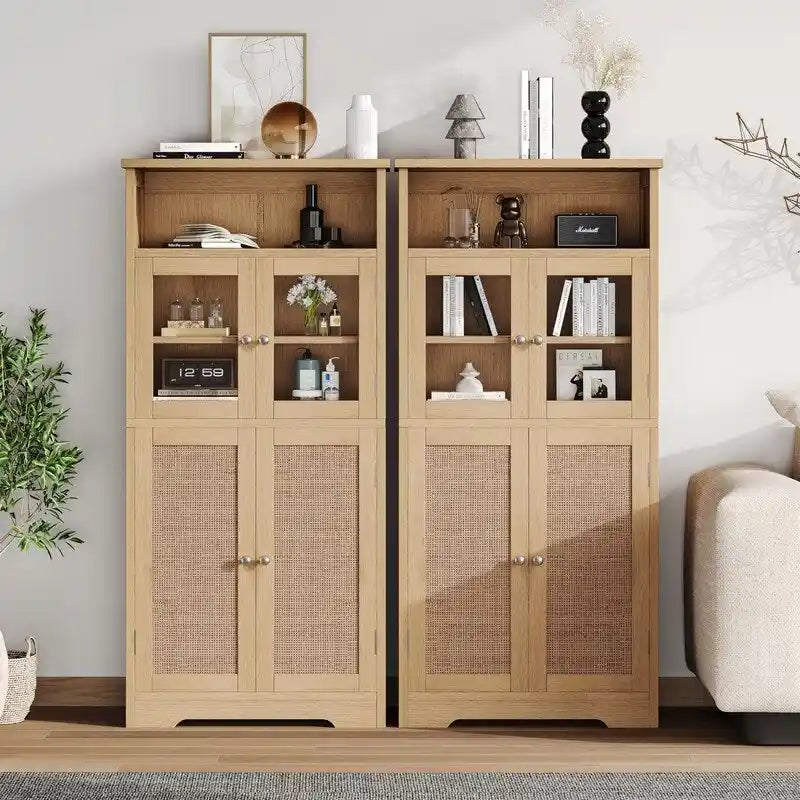 Armoire de rangement de salle de bain noire / blanche / marron / naturelle — Autonome, pour 1 personne