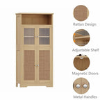 Armoire de rangement de salle de bain noire / blanche / marron / naturelle — Autonome, pour 1 personne