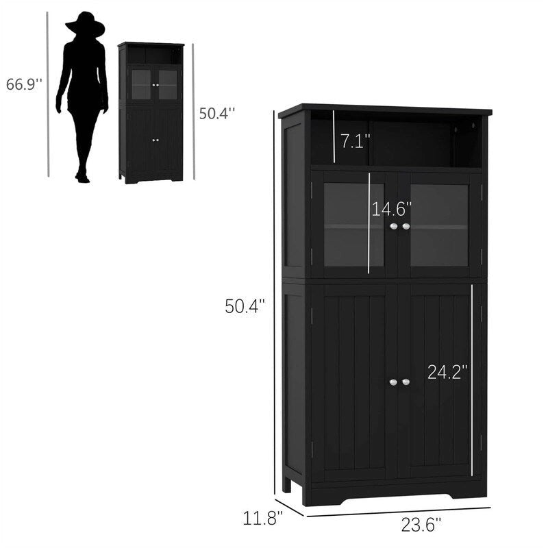 Armoire de rangement de salle de bain noire / blanche / marron / naturelle — Autonome, pour 1 personne