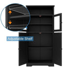 Armoire de rangement de salle de bain noire / blanche / marron / naturelle — Autonome, pour 1 personne