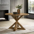 Table à manger marron avec pieds croisés, 4 places