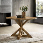 Table à manger marron avec pieds croisés, 4 places