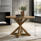 Table à manger marron avec pieds croisés, 4 places